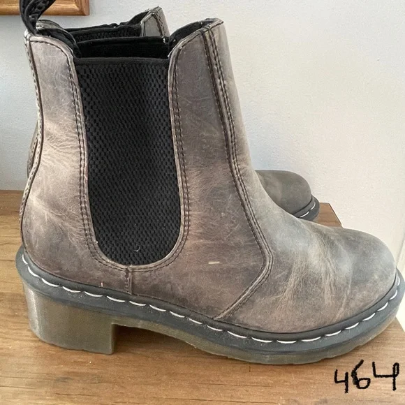 Dr. Martens Distressed Brown Ankle Boots - Picture 2 of 10